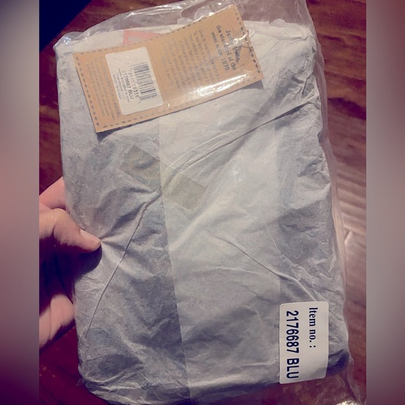 JUSTIN BOOTS Mini Shoulder Bag Stylish Blue and Brown Fringe Clutch - Picture 3 of 3